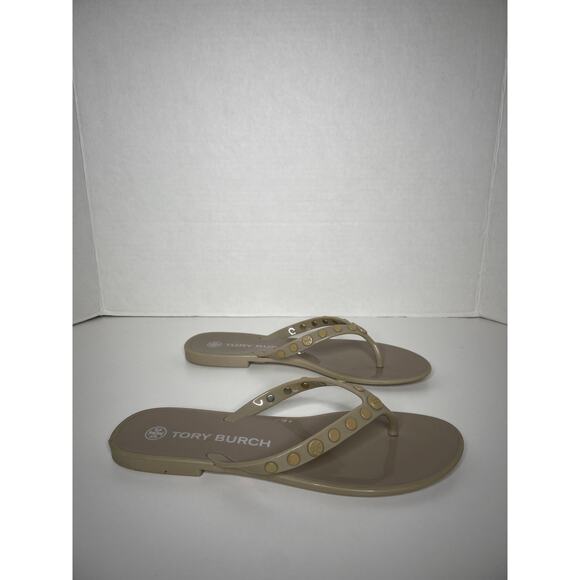 Tory Burch Women's Size 8 US Studded Jelly Flip Flop Thong Sandals Sedona Rose - Picture 1 of 6